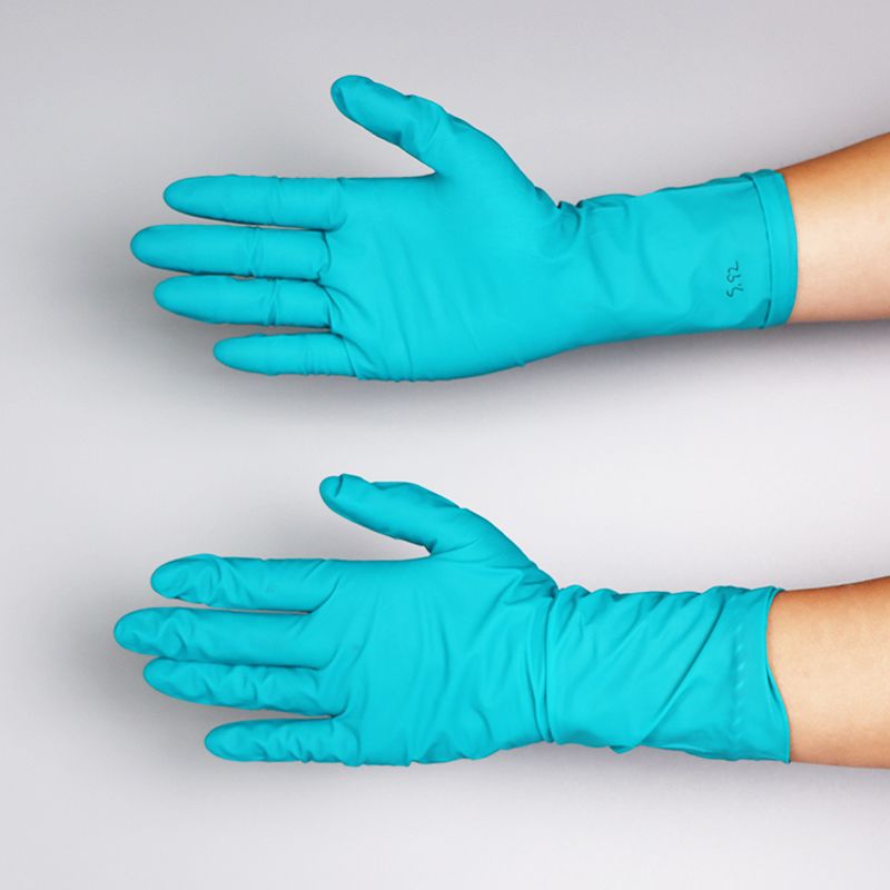 12-Inch Green Nitrile Gloves 4 Mil Powder-Free Latex-Free For Electronics Assembly